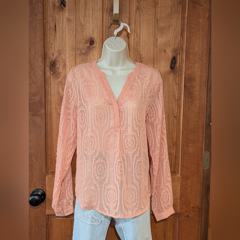 The‎ Limited Light Coral Patterned Blouse